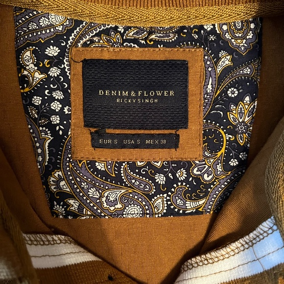 NWT Denim & Flower Men’s Textured Polo Shirt Size Small - Picture 3 of 3